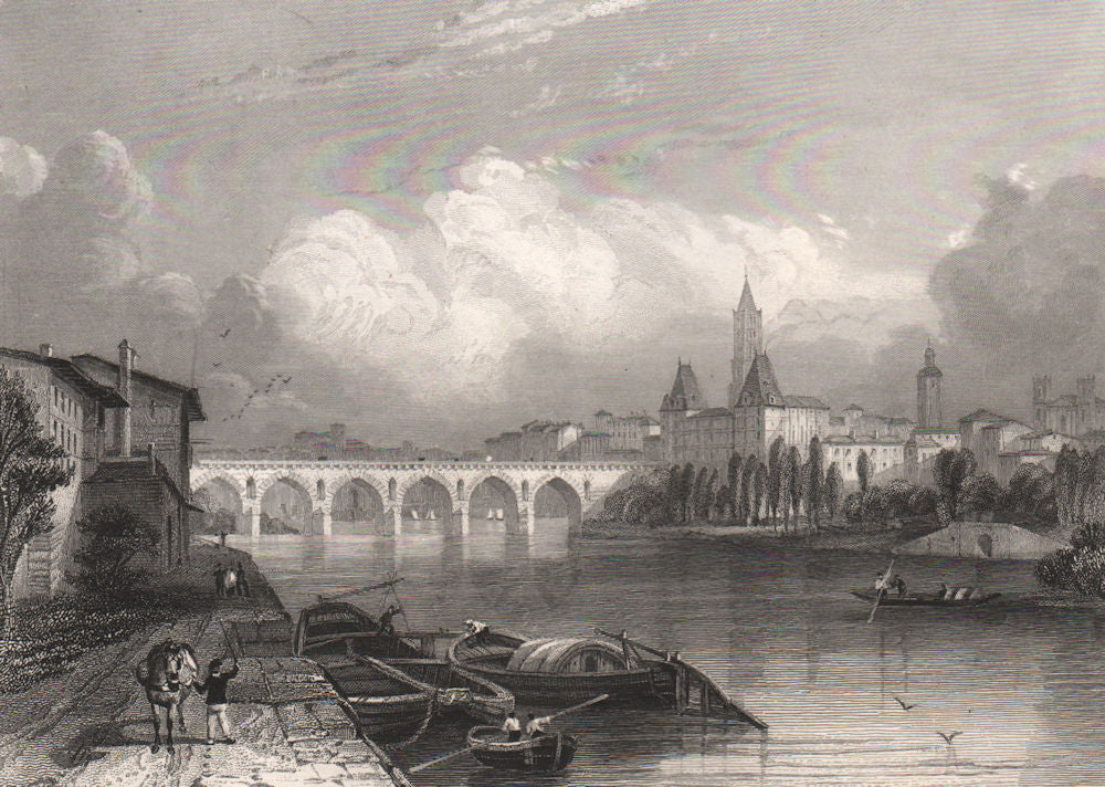MONTAUBAN. Tarn-et-Garonne 1844 old antique vintage print picture
